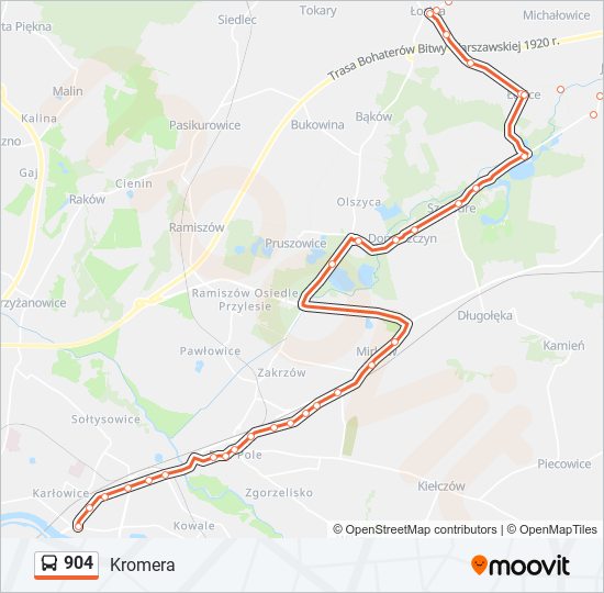 904 bus Line Map