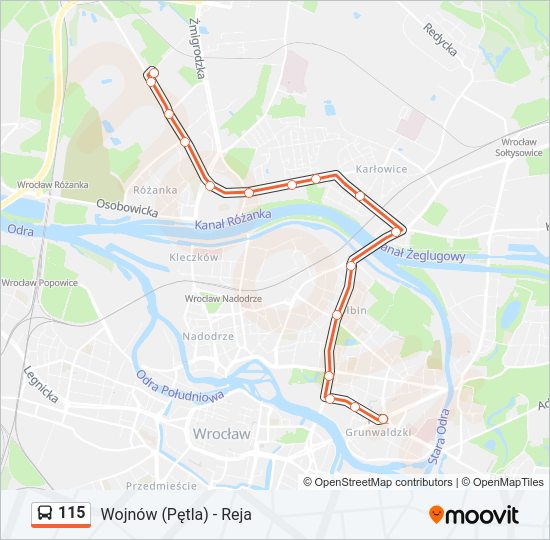 115 bus Line Map