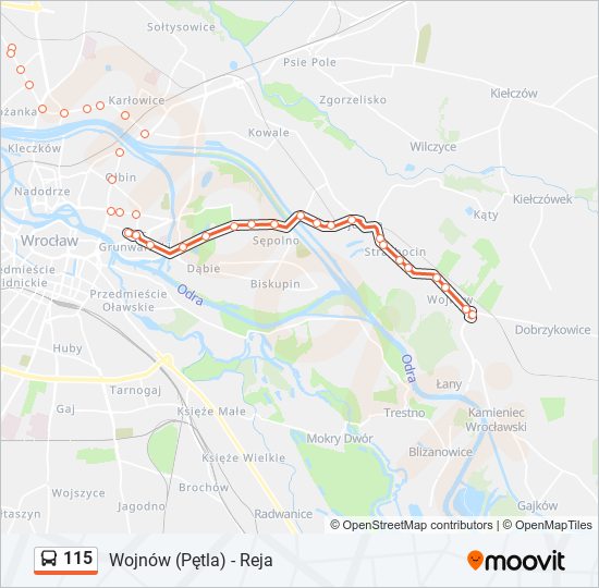 115 bus Line Map