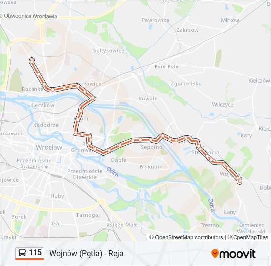 115 bus Line Map