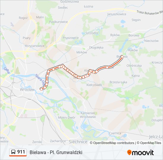 Автобус 911: карта маршрута
