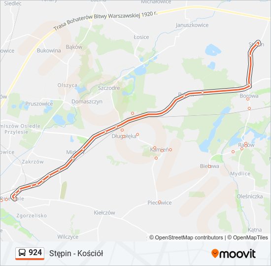 924 bus Line Map