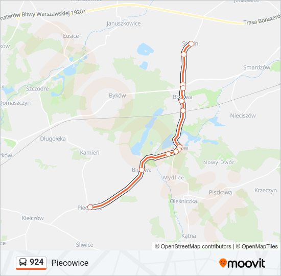 924 bus Line Map