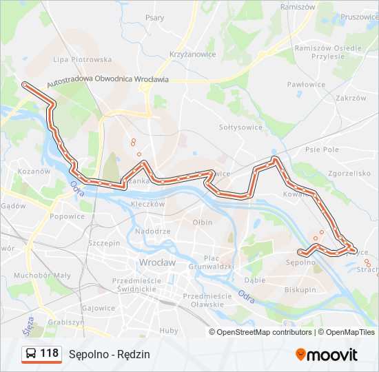 118 bus Line Map