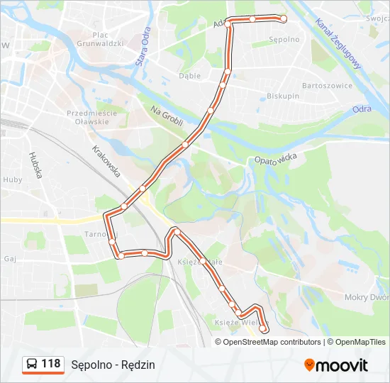 Автобус 118: карта маршрута
