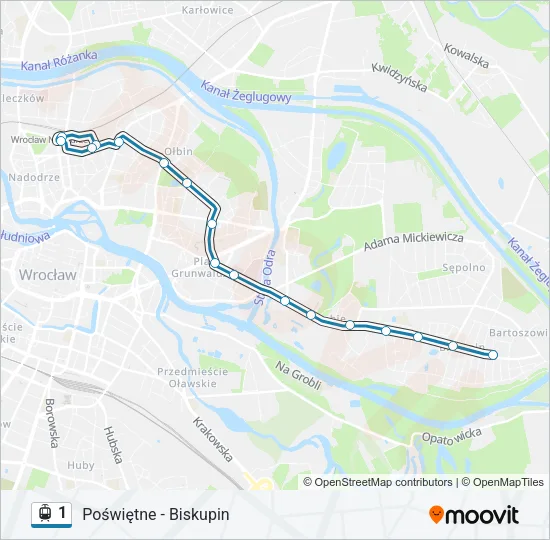 1 Light Rail Line Map