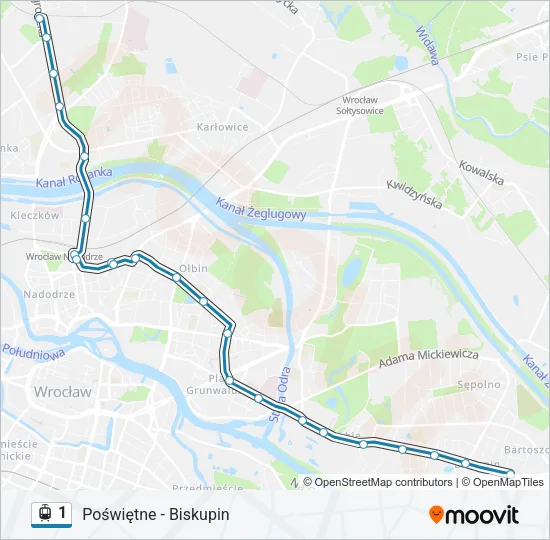 1 Light Rail Line Map