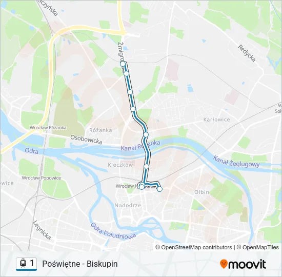 1 Light Rail Line Map