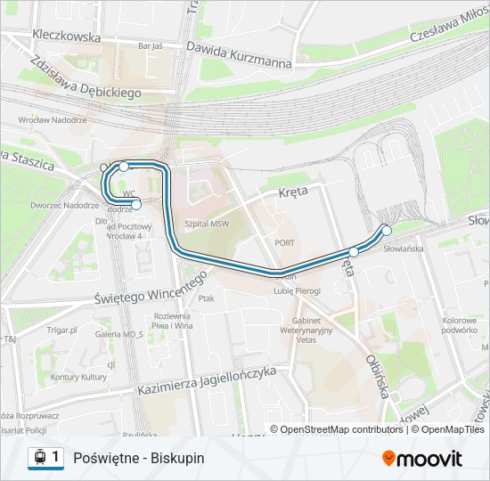 1 light rail Line Map