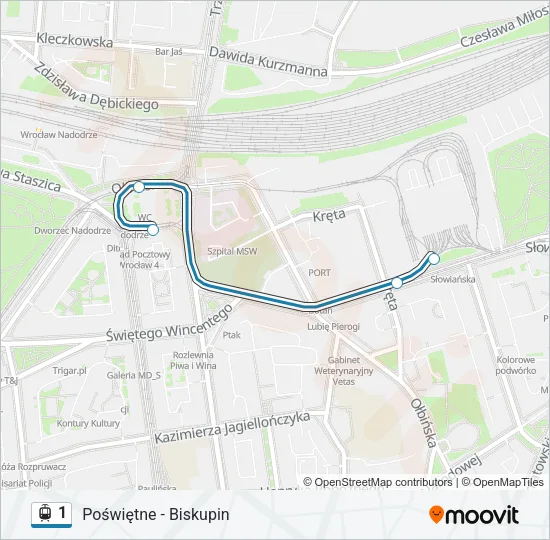 1 Light Rail Line Map