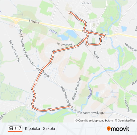 117 bus Line Map