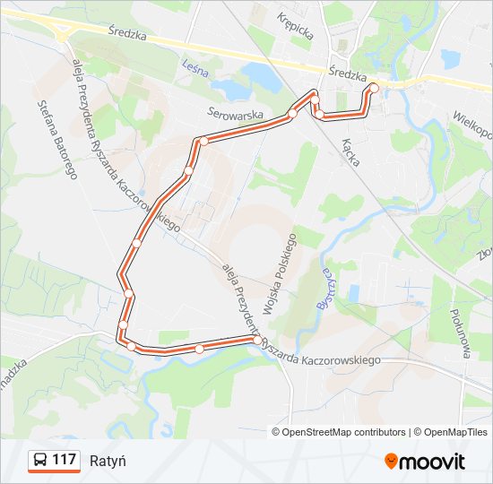 117 bus Line Map