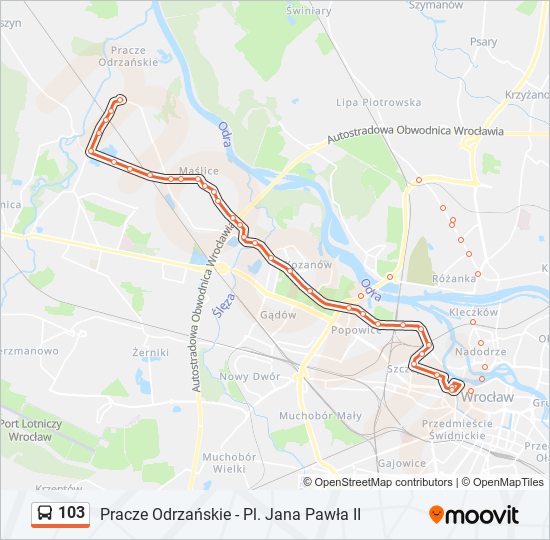 103 bus Line Map