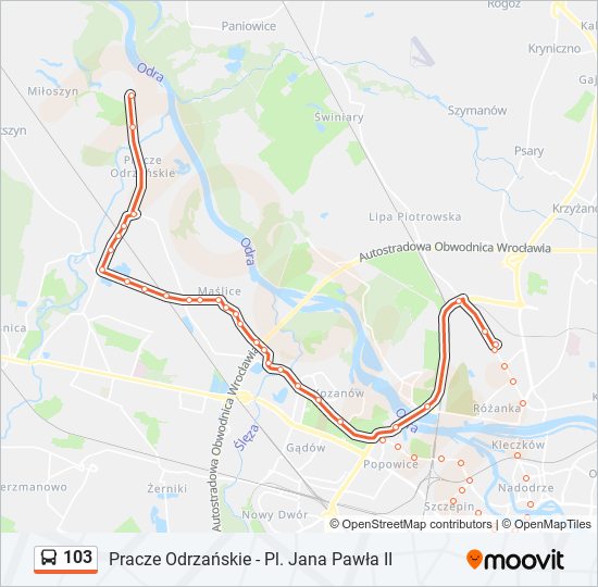 103 bus Line Map