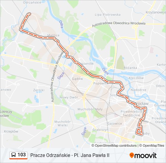 103 bus Line Map