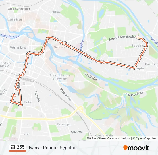 255 Bus Line Map