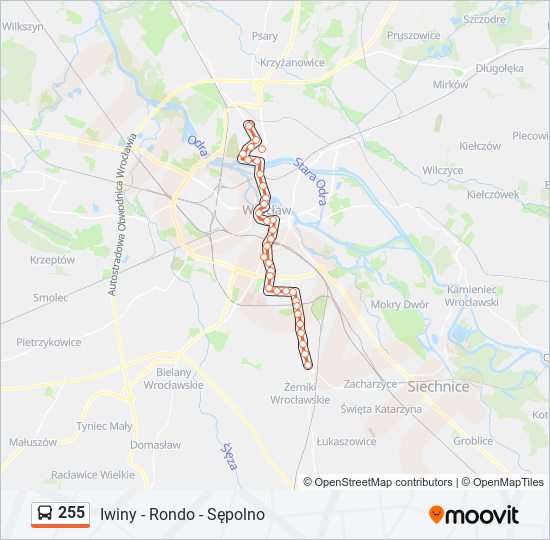 255 bus Line Map