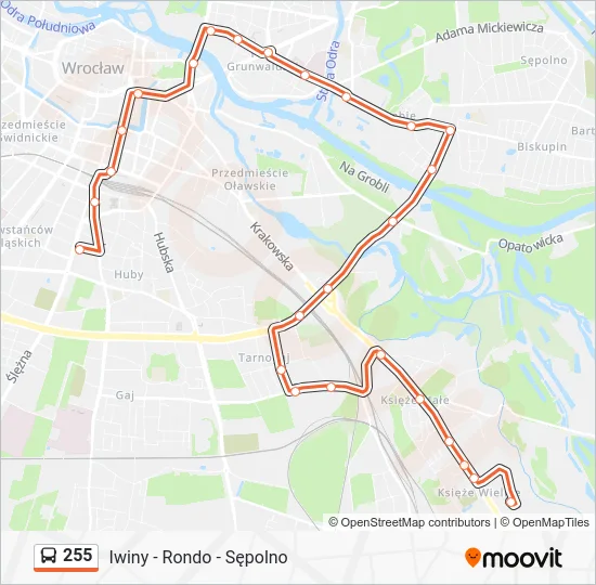 Автобус 255: карта маршрута