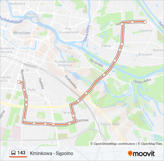 143 bus Line Map