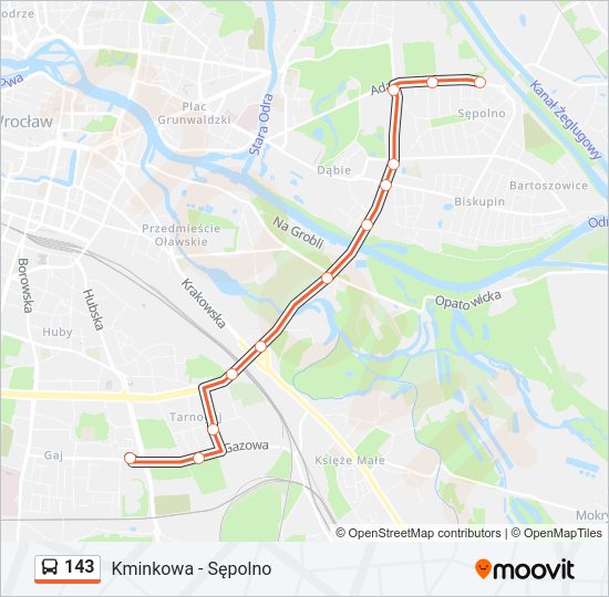 143 bus Line Map