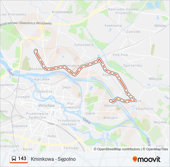 143 bus Line Map