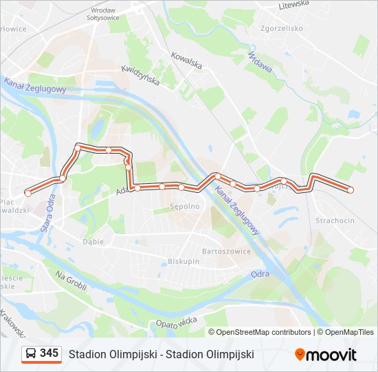 345 bus Line Map