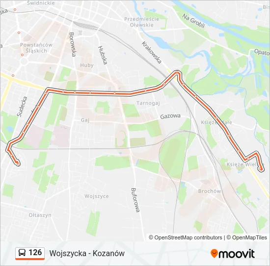 Автобус 126: карта маршрута
