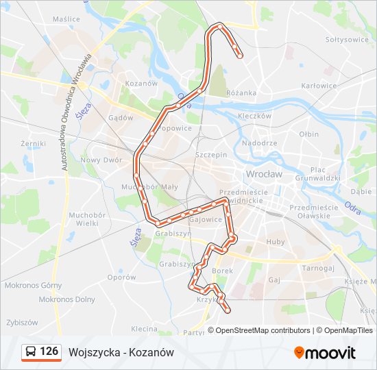 126 bus Line Map