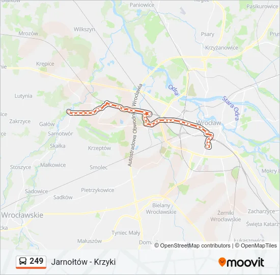 Автобус 249: карта маршрута