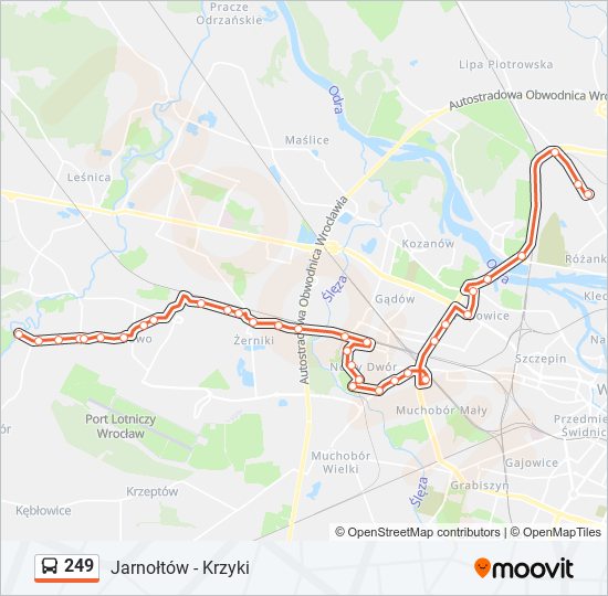 249 bus Line Map