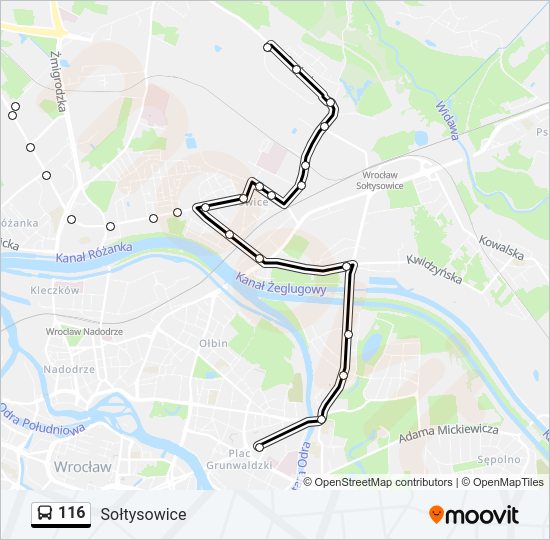 116 bus Line Map