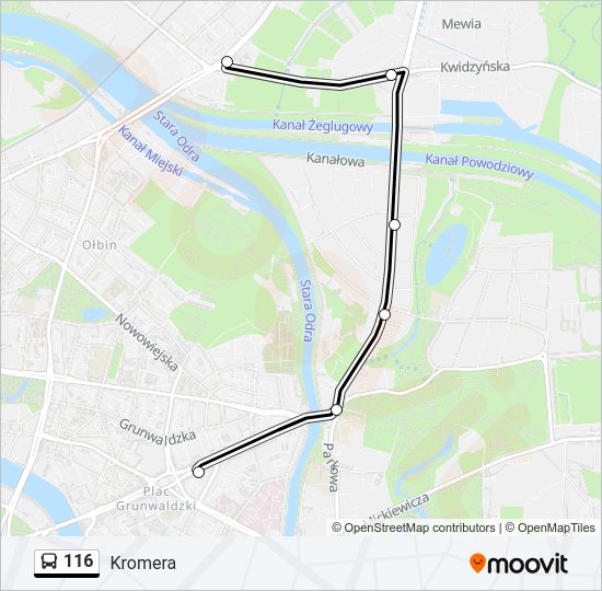 116 bus Line Map