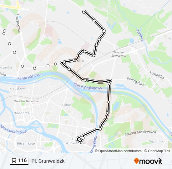 116 bus Line Map