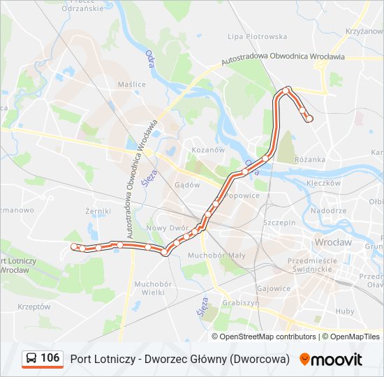 106 bus Line Map