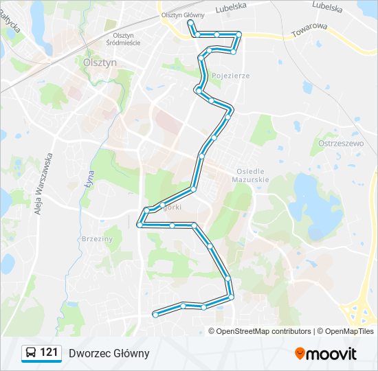 121 bus Line Map