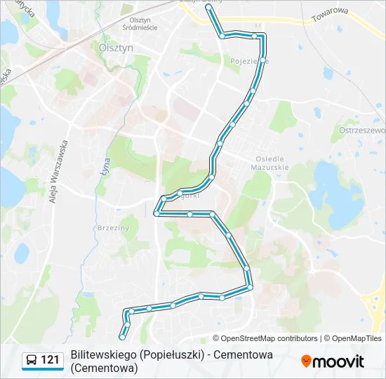 121 Bus Line Map