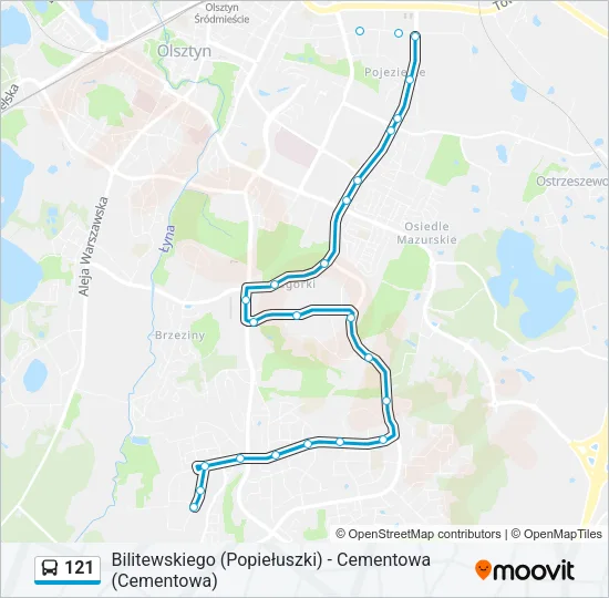 121 Bus Line Map