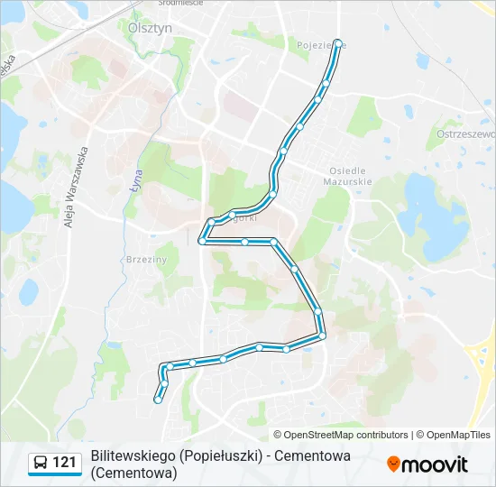 121 Bus Line Map