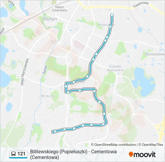 121 Bus Line Map