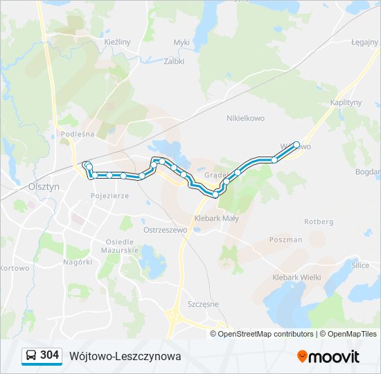 304 bus Line Map