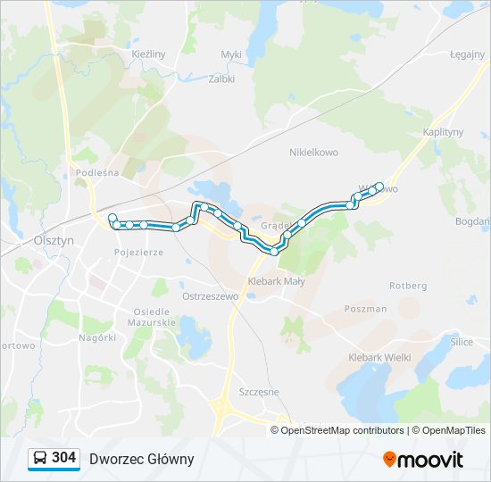 304 bus Line Map