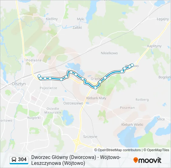 304 Bus Line Map