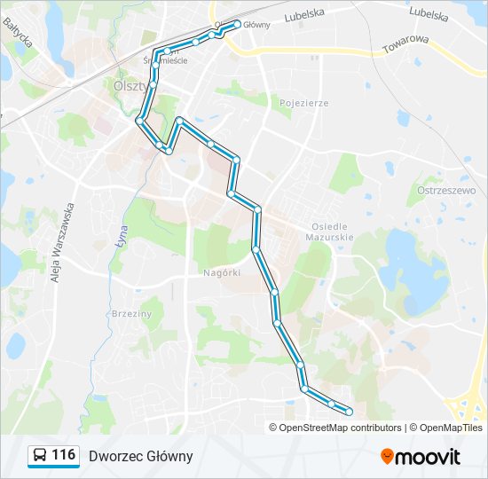 116 bus Line Map