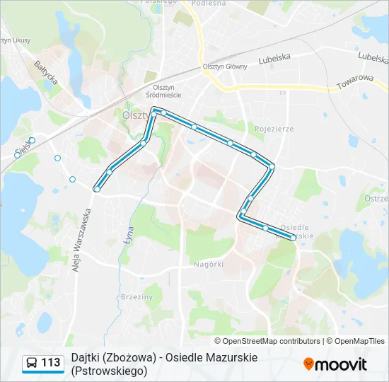 113 Bus Line Map