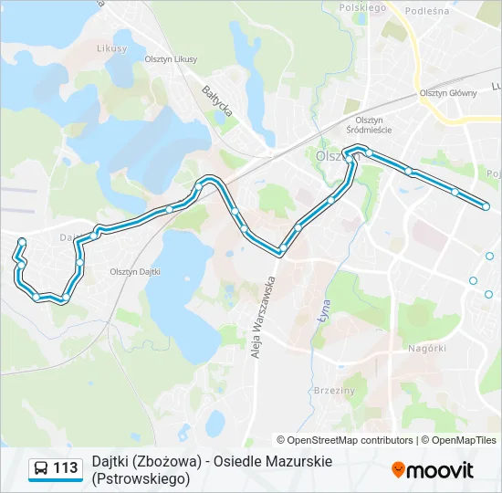 113 Bus Line Map