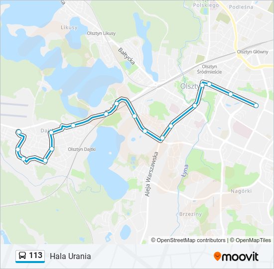 113 bus Line Map