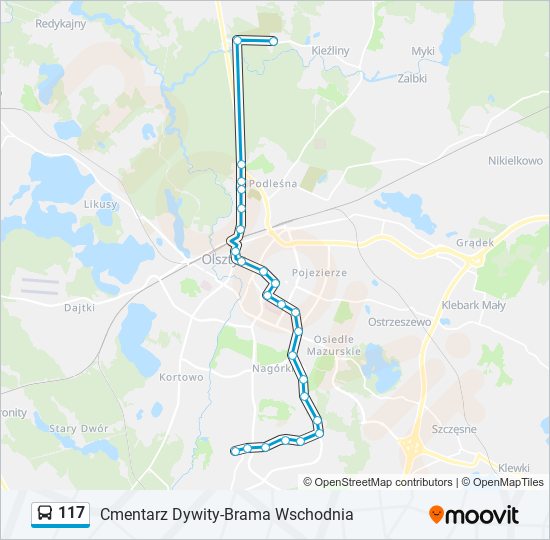 117 bus Line Map