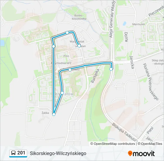 201 Bus Line Map