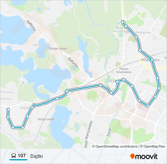 107 bus Line Map