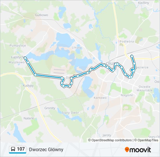 107 bus Line Map